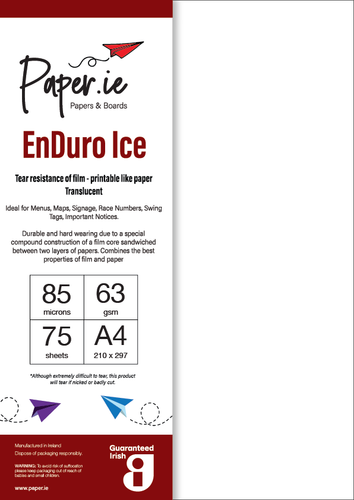 EnDuro Ice - Tear resistance of film - Printable like paper