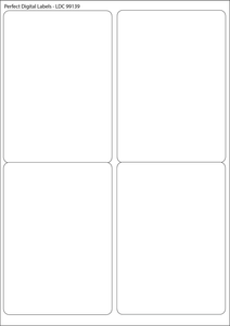 Rectangle A4 Die Cut Labels (rounded corners)